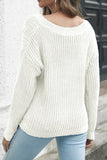 Cable Knit Hollow V Neck Winter Outfits Sweater