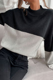 Fall Outfits Colorblock Turtle Neck Long Sleeve Sweater