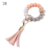 Paziye Bangle Keychain | Silicone Wristlet Key Ring | Bead Bracelet