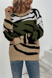 Tiger Stripe Knit Autumn Outfits Pullover Sweaters