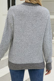 Wave Striped Two Tone Pullover Knit Sweaters