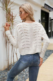 Autumn Outfits Plain Hollow Out Knit Open Sweater Cardigans