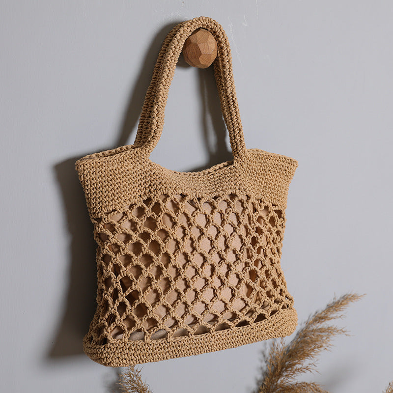 Paziye Ladies Cotton Crochet Beach Bag