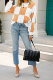 Checked Plaid Knit Pullover Sweater