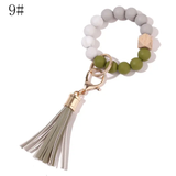 Paziye Bangle Keychain | Silicone Wristlet Key Ring | Bead Bracelet