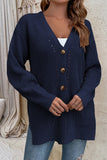 Front Open Button V Neck Knitting Cardigan