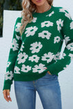 Flower Knitting Pullover Sweater