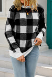 Plaid Colorblock Pullover Sweater