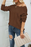 Plain Hollow Out Long Sleeve Sweater