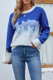 Gradient Color Block Pullover Sweaters