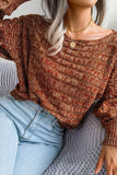 Cable Knit Wide Shoulder Short Length Sweaters Top