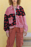 Daisy Print Patchwork Corduroy Jacket