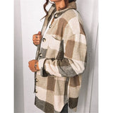 Plaid Flannel Shacket Jacket Women