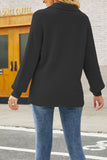 V Neck Turndown Collar Long Sleeve Sweater