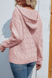 Cable Knit V Neck Hoodies Sweater