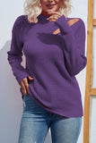 Long Sleeve Turtleneck Cut Out Sweater
