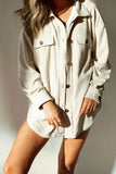 Turn Down Collar Single-breasted Wollen Coat