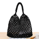 Paziye Shoulder Woven Bag Handbag Handmade Cotton Rope Net Bag Beach Bag