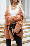 Winter Outfits Fleece Open Front Warm Long Coat Women