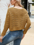 Autumn Outfits Plain Hollow Out Knit Open Sweater Cardigans