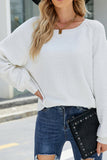 Plain Texture Knit Sweater Top