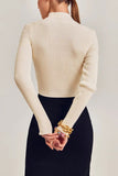Autumn Outfits Surplice V Neck Rib Knit Long Sleeves Top