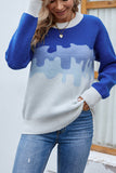 Gradient Color Block Pullover Sweaters