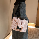 Faux Fur Large Tote Bag Designer Soft Plush Women Handbags Pluffy Shoulder Crossbody Bags Warm Winter Big Shopper Purses