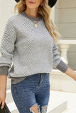 Wave Striped Two Tone Pullover Knit Sweaters