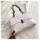 Minimalist Chevron Chain Tote Bag  Women Crossbody Bags