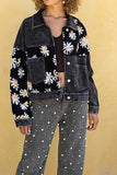 Daisy Print Patchwork Corduroy Jacket