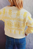 Jingle Bell Knit Open Front Button Sweater Cardigans