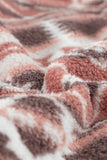 Pink Tribal Print Pocket Buttoned Sherpa Winter Outfits Jacket