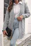 Winter Outfits Cable Knit Open Front Plain Cardigan