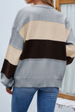 Color Block Open Front Button Sweater Cardigans
