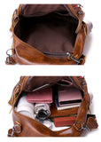 Paziye Brown Vintage Japanese Shoulder Backpack