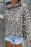 Leopard Print Boxy Hoodie with Kangaroo Pocket