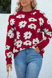 Flower Knitting Pullover Sweater