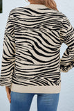 Zebra Stripes Print Long Sleeve Sweater