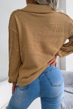 Lapel Collar Cable Knit Pullover Sweaters