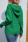 Cable Knit V Neck Hoodies Sweater