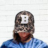 Paziye Alphabet Baseball Cap With Leopard Print