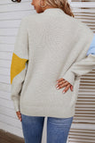 High Neck Color Block Pullover Sweaters