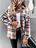 Plaid Flannel Shacket Jacket Women