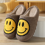 Couple home smiley face soft plush comfy warm slippers