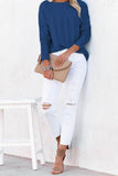 Plain Hollow Out Long Sleeve Sweater