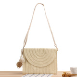 Paziye Boho Straw Rattan Square Clutch Wallet Crossbody