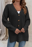 Front Open Button V Neck Knitting Cardigan