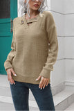 V Neck Button Strap Pullover Winter Outfits Sweaters