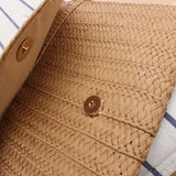 Paziye Boho Straw Rattan Square Clutch Wallet Crossbody